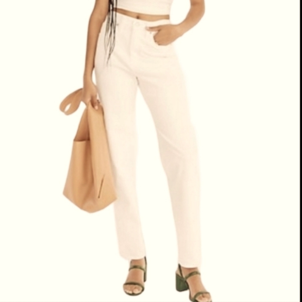 J. Crew High Rise 90s Classic Straight Jean in White Summer Preppy Trendy
